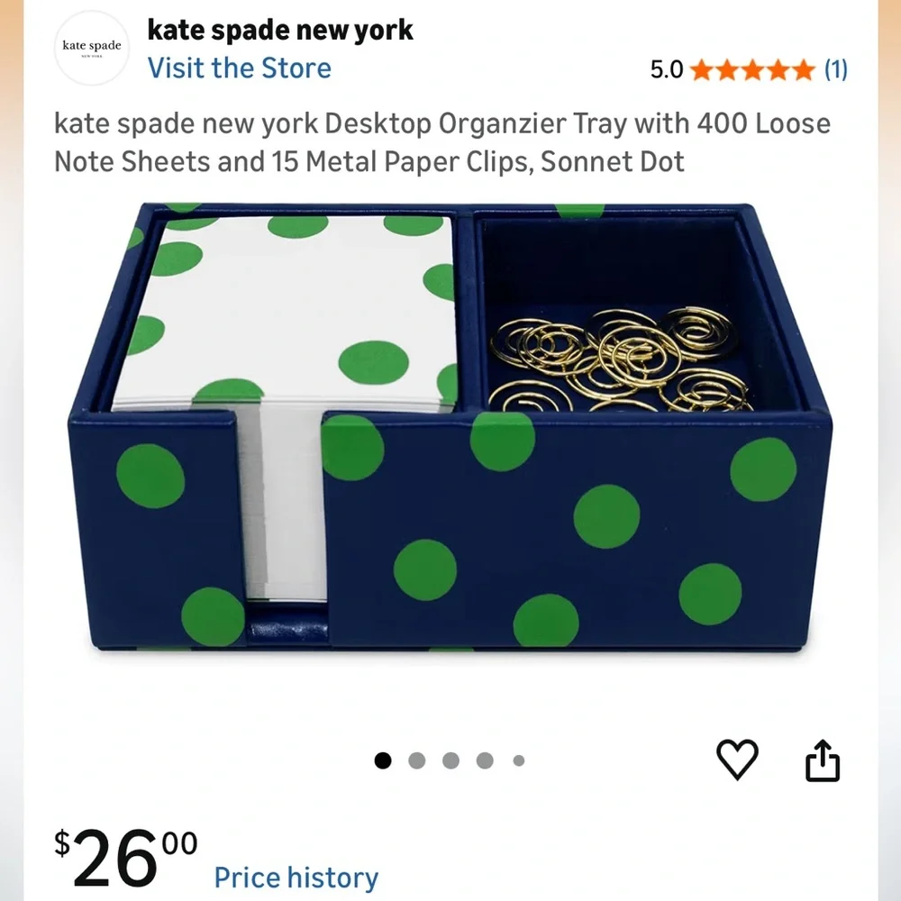 Kate Spade Blue Tray with Green Polka Dots
